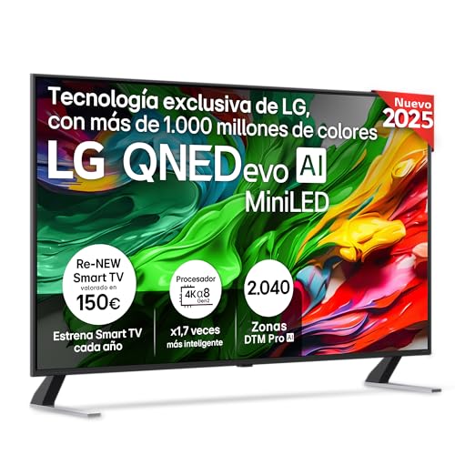 LG 55QNED85A6C TV, 55", 4K QNED EVO, Smart TV, WebOS 25, processador potente e inteligente, MiniLED AI, Super Upscaling, Dolby Vision e Dilgital Plus, Alexa/Google Assistant, preto