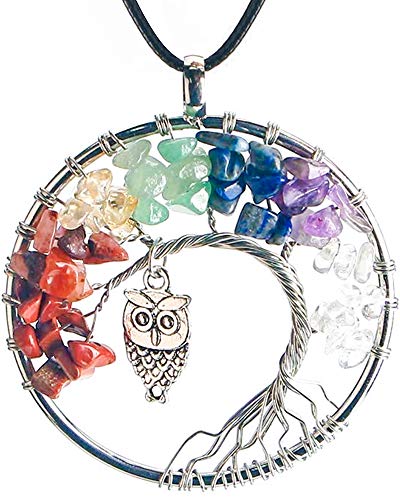 ORYCOOL Colar de árvore da vida com pendente de ametista chakra, colar de presente do dia dos namorados, para namorada, esposa, irmã, joalharia