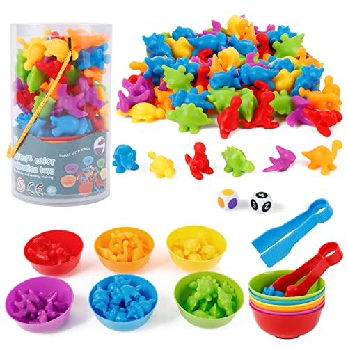 Victse Montessori Brinquedo de 3 anos, brinquedo educativo Montessori, conjunto de combinação de cores, brinquedos empilhadores habilidades matemáticas e classificação, brinquedos educativos 3 4 5 6