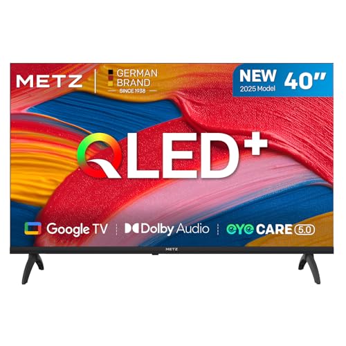 Metz TV Smart TV, 40 MQF7000Z, QLED Smart TV, Google, HDR10, Dolby áudio, Bluetooth 5.1, preto (DVB-T/T2/S/S2/C ATV, Ci+) 2025