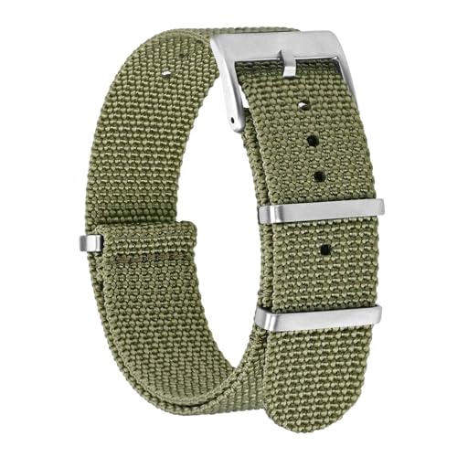 BISONSTRAP Correias de relógio de nylon para homens, correias militares de uma só peça, 18 mm 20 mm 22 mm