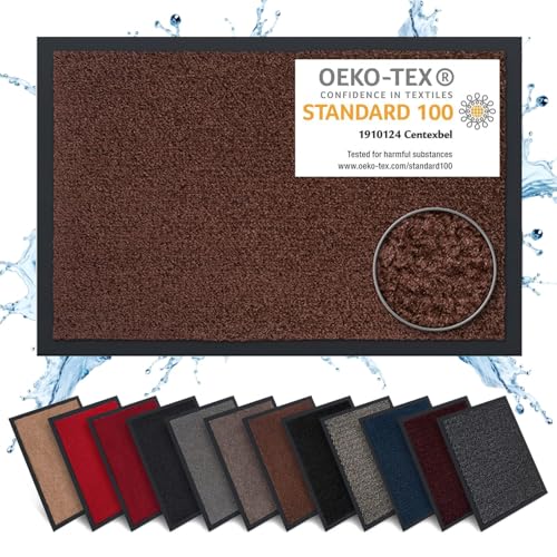 Carpet Diem Capacho antiderrapante 40 x 60 cm - armadilha de terra felpudo exterior e interior para uma entrada limpa - fácil de cuidar - castanho