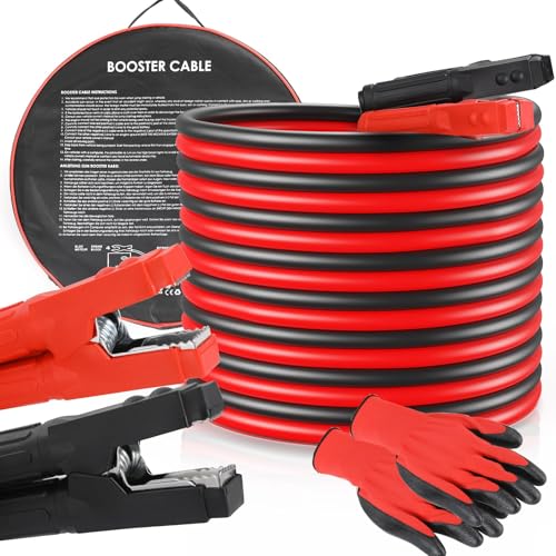 TLGREEN 4M 3000A 50 mm² Cabos de ponte para baterias de camiões automóveis e motocicletas, cabos de arranque de emergência para carro com luvas e saco, certificado CE, portátil