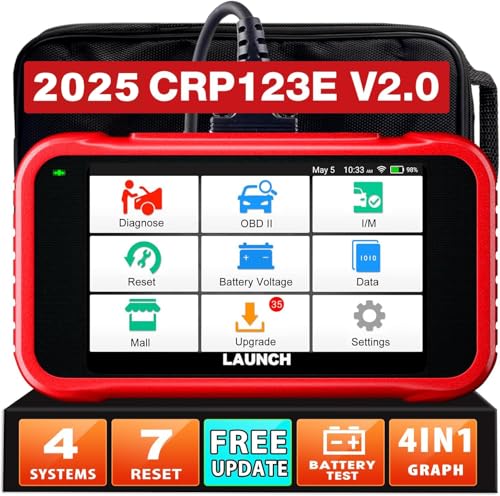 LAUNCH CRP123E V2.0 OBD2 Máquina diagnóstico carro multimarca espanhol com 4 sistemas e 7 funções de reinicialização scaner sistema de motor ABS SRS transmissão, reset de óleo ETS SAS, WiFi