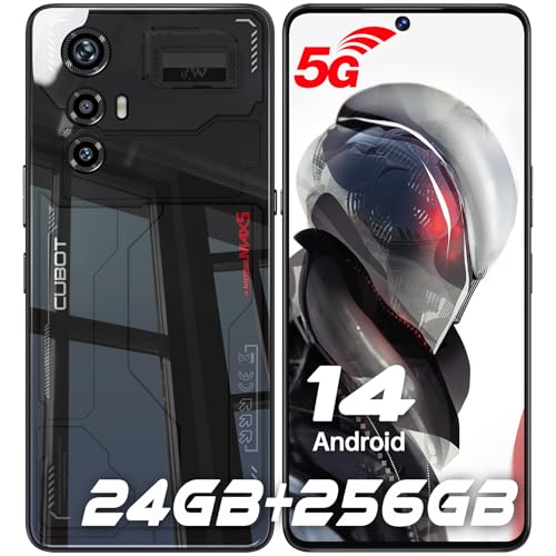 CUBOT MAX 5 (2024) Telemóvel 5G - 24 GB + 256 GB telemóveis Android 14, 6,95" FHD+(144 Hz) Smartphone, câmara 100 MP, bateria 5100 mAh/33W, telemóvel 5G duplo SIM/GPS//Face ID/H. Pegada digital/NFC