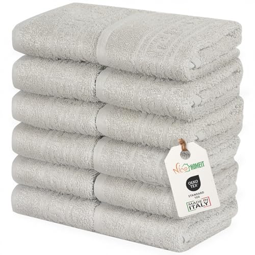 nice homeit Conjunto de 12 toalhas de mão de 30 x 30 cm, toalhas de rosto e convidados, 100% algodão, fiado em anel, para mãos, bebés, maquilhagem, cozinha, casa e viagens, leves, macias, absorventes