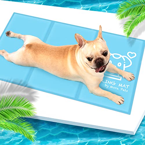 Manta fria para cães manta refrescante automático refrescante não tóxico cama refrescante cão verão 0,4 mm 300D Oxford tapete ideal para animais de estimação médios, L 90 x 50 cm