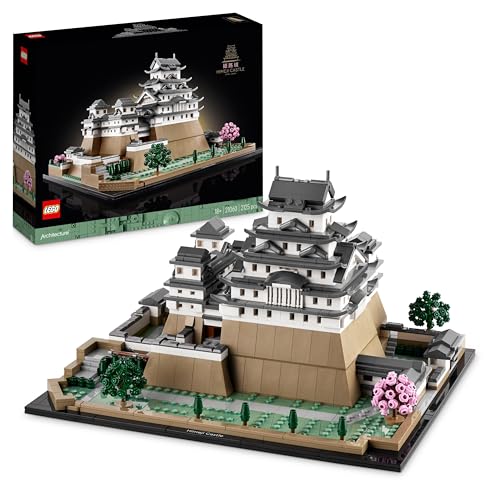 LEGO 21060 Architecture Castelo de Himeji, conjunto de construção de casacos para adultos, presente para fãs de jardinagem criativa e cultura japonesa, inclui cerejeiras em flor construíveis