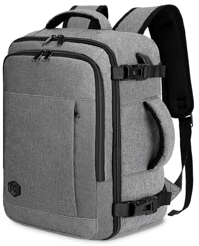 VANKEV Mochila viagem cabine avião para Ryanair Easyjet mochila cabine bagagem de mão mala de viagem mochilas mulher homem, cinzento, Mochila