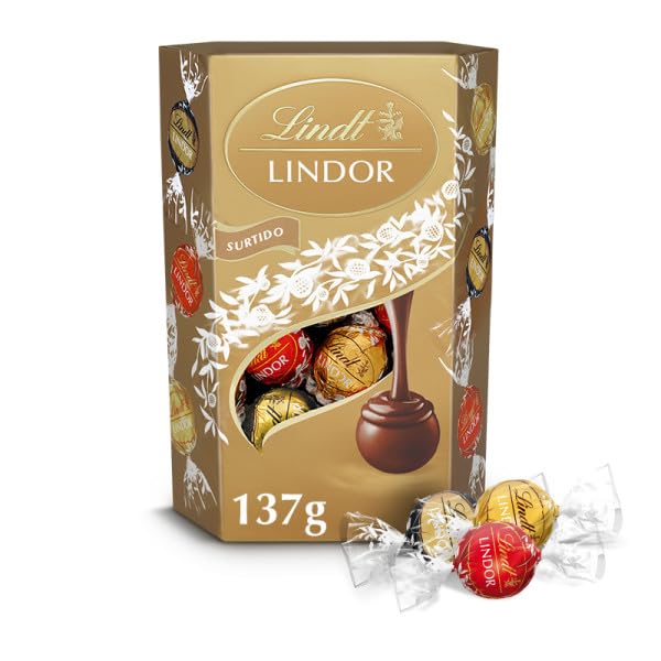 Lindt LINDOR Cornet Variado de 137 g – Bombões de chocolate variados com centro cremoso