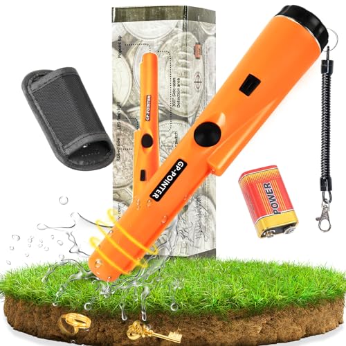 Sweetone Detector de metais, Pinpointer detetores de metais IP66 impermeável metal detector portátil pesquisa de 360° com indicador LED/capa/bateria de 9 V, para pesquisar jóias de ouro prata