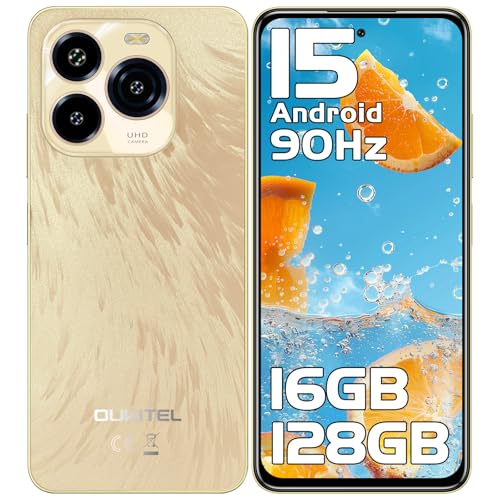 OUKITEL C65 Android 15 Telefones celulares livres, 16 GB + 128 GB/1TB Smartphone, 6,7" HD+90 Hz móveis, bateria 5150 mAh telemóvel, câmara 50 MP+8 MP, tripla 4G SIM/GPS/Fingerprint. 3-4 Anos ,5 mm