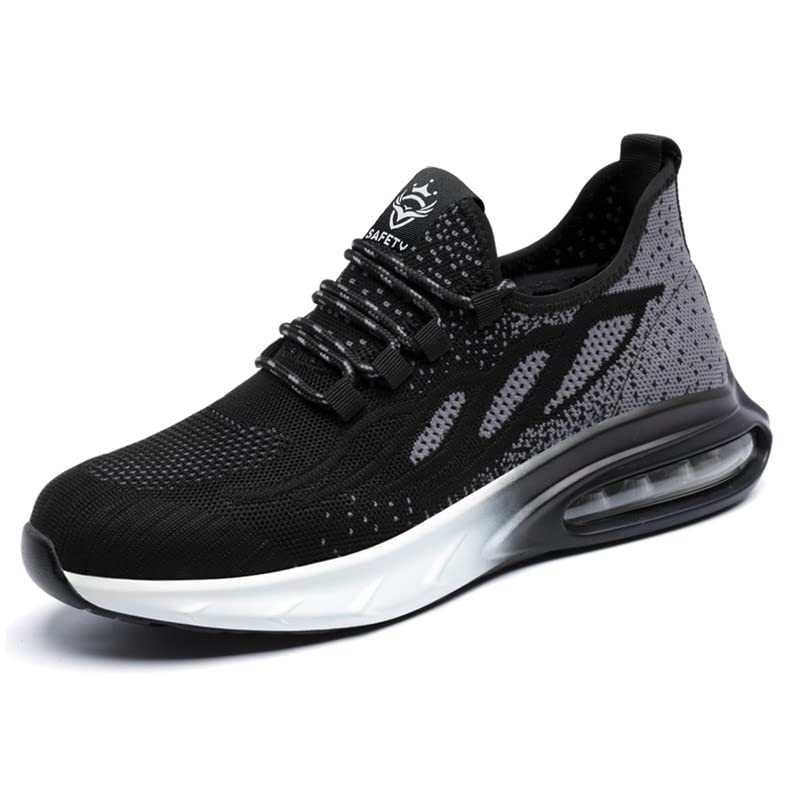 HYCOPROT Zapatos de Seguridad para Hombres y Mujeres Zapatillas con Punta de Acero Antideslizante Calzado de Seguridad Ligeros y Transpirables Zapatos de Trabajo