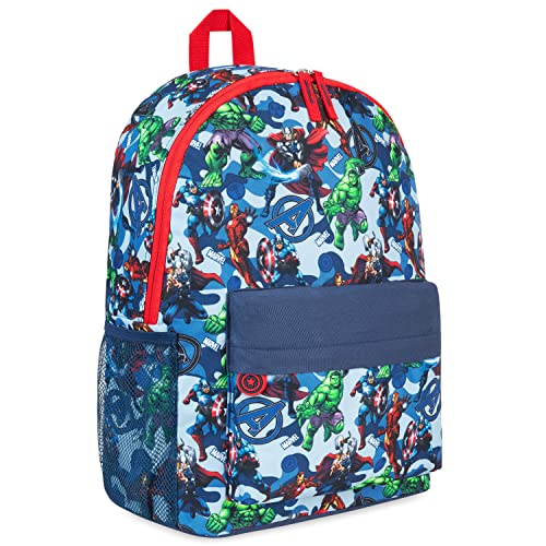 Marvel Mochila infantil - mochila escolar para crianças, mochila infantil super-heróis - mochila dos Vingadores com costas acolchoadas e fitas ajustáveis
