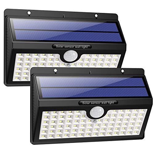 HETP Luz solar / holofote solar exterior LED com sensor de movimento 78 LED/3 modos de iluminação de segurança luzes solares/candeeiro solar exterior sem fios impermeável para jardim, garagem,