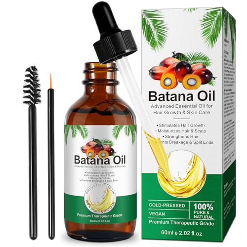 O óleo de batana para cabelo de 60 ml, óleo essencial de batana 100% puro prensado a frio, promove o crescimento do cabelo, nutre o couro cabeludo, evita a queda e quebra do cabelo