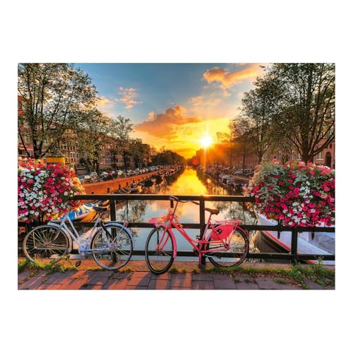 Ravensburger - Puzzle de 1000 peças, bicicletas em Amesterdão, puzzle para adultos, quebra-cabeças, 70 x 50 cm