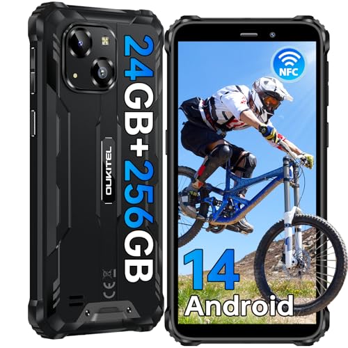 OUKITEL WP32 Pro Telefone móvel resistente Android 14, 24 (6 18) GB RAM+256 GB ROM/1TB telemóvel inquebrável, 6300 mAh bateria móvel rígida, 20 MP câmera, 6,0" HD Dsiplay móveis, IPIP. 68-4G Dual