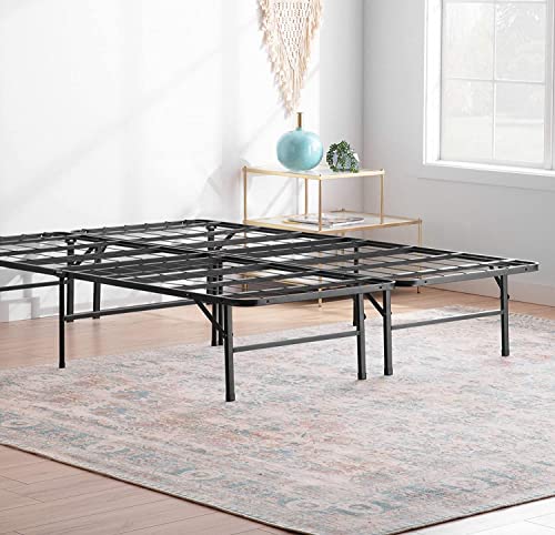 Linenspa Estrutura para cama de metal, cama dobrável, padrão com pernas 140 x 200 cm, espaço inferior de 33 cm para armazenamento, monta-se em 5 minutos