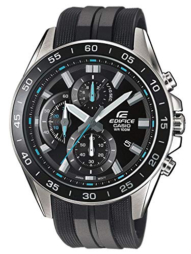 Casio Relógio analógico para homem de quartzo com correia em resina EFV-550P-1AVUEF, Preto, pulseira