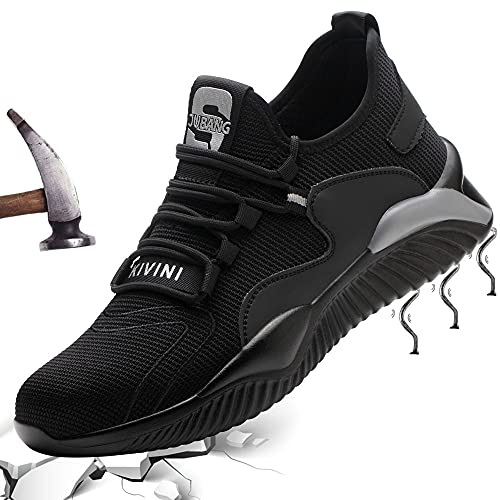 Sapatos de indústria homem sapatos de segurança mulher sapatilhas sapatos de trabalho com biqueira de aço leve confortos antiderrapantes calçado de segurança trabalho para o verão unissexo preto
