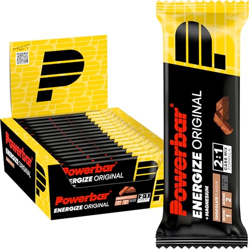 Powerbar Energize original chocolate 15 x 55 g - barra de alta energia de carbono C2MAX magnésio e sódio