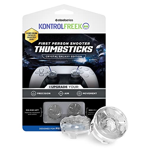 KontrolFreek FPS Freek Galaxy Crystal para Playstation 4 (PS4) e Playstation 5 (PS5) controlador | 1 faixa alta, 1 foto média, vidro