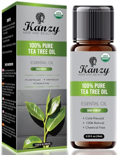 Kanzy Óleo de árvore de chá 100 % puro 10 ml natural Tea Tree Oil tratamento perfeito para rosto, corpo, pele e cabelo óleo essencial árvore chá bio puro