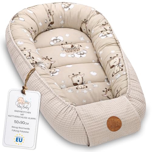 Ninho bebé recém-nascido 90 x 50 cm, redutor berço boné de cocho ninho para dormir cocé de algodão coco ideal para bondola moisés e viagens girafa