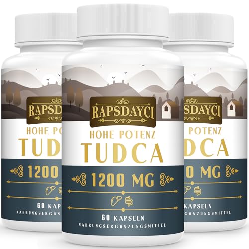 TUDCA ultra forte (1200 mg por porção), 180 cápsulas - Sais biliares de ácido tauroursodesoxicólico, suplemento hepático, sem OGM, sem glúten (3 pacotes)