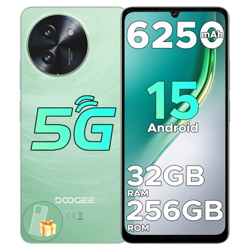 DOOGEE Note 59 Pro 5G Smartphone livre Android 15, 32 GB + 256 GB (2TB) Octa Core 6,75" HD+120Hz telemóveis 8,6 mm, 6250 mAh telemóvel para idosos, câmara AI 16 MP/Dual SIM/GPS/NFC. / Impressão móvel