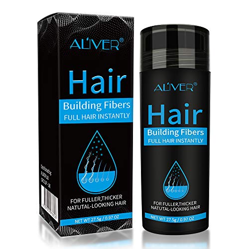 Hair Building Fibers Corretor de perda de apilares fibra de qualidade profissional spray de pó para emagrecimento cabelo para mulheres e homens os melhores produtos para engrossar o cabelo (preto)