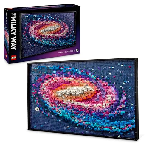 LEGO Art Galaxia via láctea arte mural e decoração de parede para sala e casa, presente criativo de astronomia para homens e mulheres, casaco para adultos, póster 3D 31212