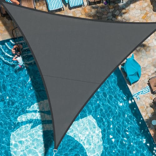LOVE STORY Vela triangular de sombra, 3,6 x 3,6 x 3,6 m, impermeável, toldo antracite, poliéster de proteção UV a 95 % para atividades ao ar livre, jardim, pátio