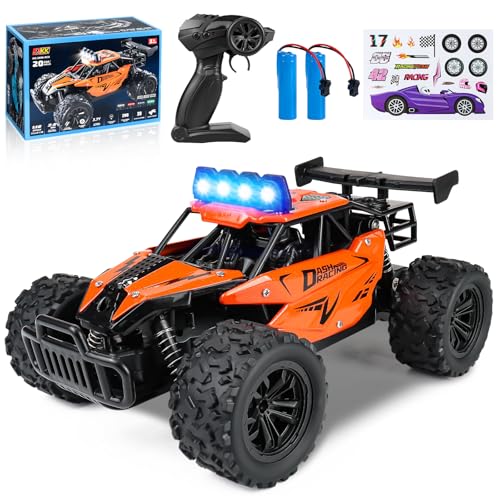 Joellfuner Carro telescópico para crianças, 2,4 Ghz 1:16 carro telecomandado com quatro cores luz LED, 2 WD 20 KM/H Offroad Monster RC Truck com velocidades altas e baixas, RC carro para 3 anos