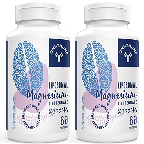 Magnesio Liposomal 2000mg Alta Dosis, 60 cápsulas blandas - No GMO, de fácil absorción (60 Unidad (Paquete de 2))