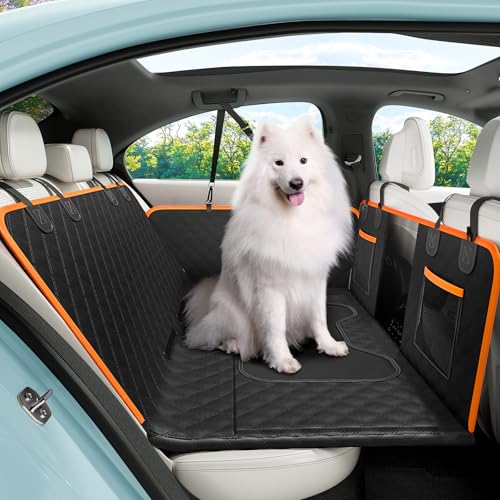 Pecute Extensor de assento de carro para cães, capa de assento traseiro para animais de estimação, para viagens pela estrada, armazenamento no carro, adequado para SUV e camiões, até 180 kg