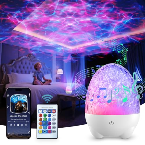 Projetor de galáxias e estrelas real, luz noturna infantil com reprodutor de música e 17 efeitos iluminação, controlo remoto, Bluetooth 5.2, adequado para quarto e sala de estar, presente bebé