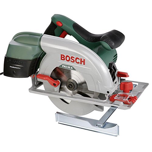 Bosch PKS 55 A - Serra circular (disco de serra, batente paralelo, caixa de cartão, 5600 rpm, 1200 W)