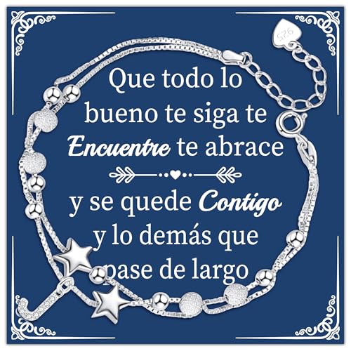 Astellea Presentes para mulheres pulseira de prata com letras iniciais presentes criativos para amigas irmãs colegas filhas mães tias esposa Natal aniversário graduação