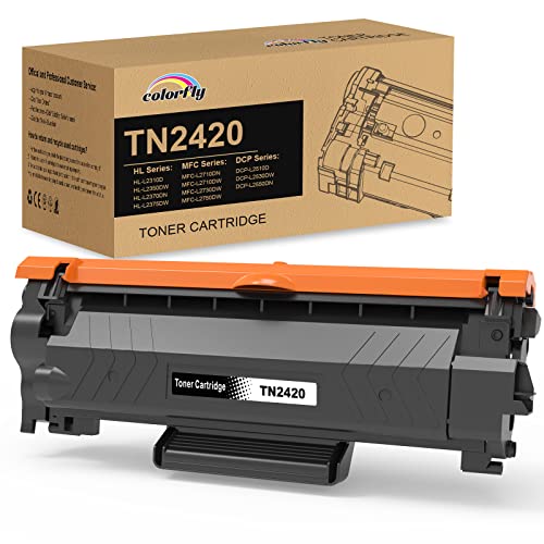 colorfly TN2420 Cartucho de toner compatível para Brother TN 2420 toner para MFC L2710DW L2750DW L2730DW DCP-L2530DW L2510D L2550DN HL-L2310D HL-L2370DN -L2350 DW(1 preto)