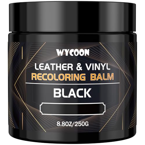 WYCOON Reparador de couro preto - pintura e tinta para couro, Bfinocam para recolorir couro para sofás, móveis, assentos de carro, sapatos, jaquetas, restauração couro às riscas e desvanecido