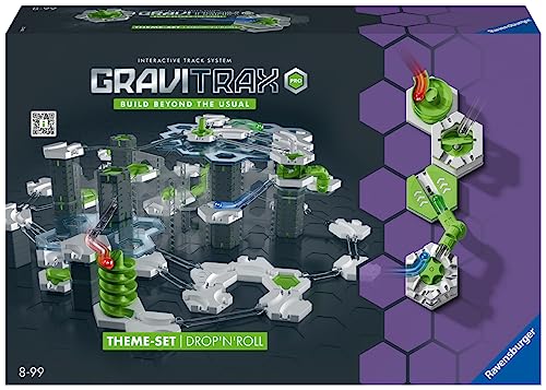 Ravensburger - Gravitrax Pro Set Drop n' Roll | Circuito de meninas com 190 peças, quebra-cabeças para crianças com bolinhas | Jogos para crianças de 8 anos | jogos de mesa compatíveis com todos os