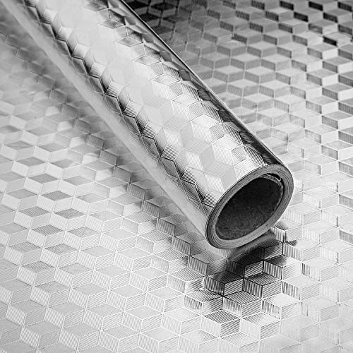 Niviy Autocolante alumínio autocolantes de papel papel de parede autocolante impermeável à prova de óleo para decorar móveis de cozinha (40 cm x 500 cm)