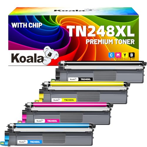 Koala TN248XL Cartucho de toner (com chip) compatível para Brother TN248 XL para MFC-L3760CDW MFC-L3740CDWE HL-L3215CW HL-L3220CWE HL-L3240CDW DCP-L3515CDW DCP-L3520CDW DCP-L3520CDW DCP-L3520CDW W E