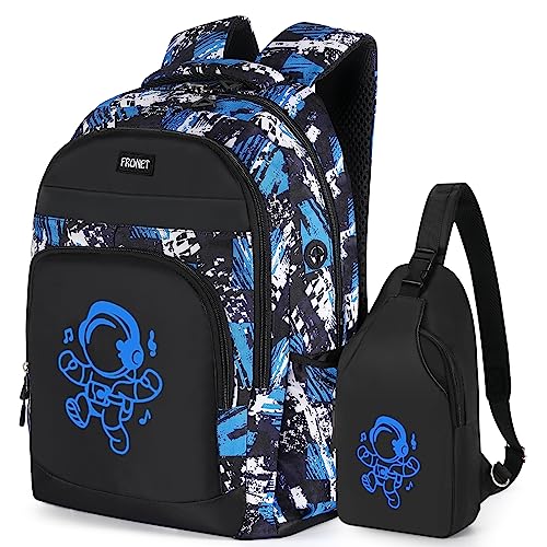 FRONET Mochilas escolares adolescentes menino mala mochila escolar meninos e meninas 10 12-25 anos portátil 16 polegadas computador grande malas tipo casual para jovens viagem instituto colégio
