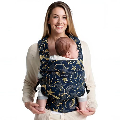 Suporte para bebés Momcozy - ergonómico, confortável e leve, para crianças de 3 a 20 kg, fácil de colocar, ideal para uma criação com mãos livres, céu estrelado