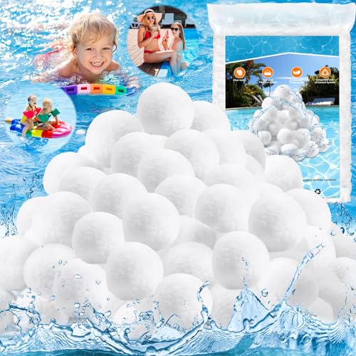 CIANBIFN 1200 g Filtro de bolas piscina, bolas depuradoras piscina bola de filtro de piscina para sistemas de filtro de areia, substitui 40 kg areia de filtro, limpador de piscina sistema de filtro
