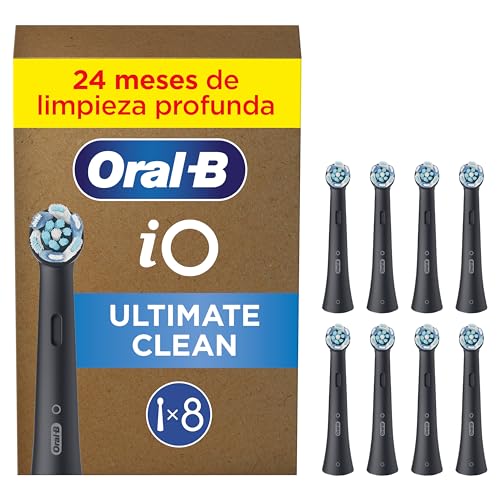 Oral-B iO Ultimate Clean cabeça de escova elétrica preta, embalagem de 8 unidades, adequada para caixas de correio