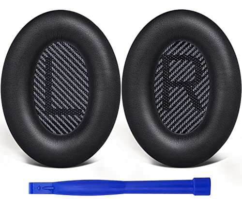 SoloWIT Almofadas para Bose QuietComfort 35 (QC35) & Quiet Comfort 35II (QC35 II), auriculares, espuma de alta densidade e couro protetor